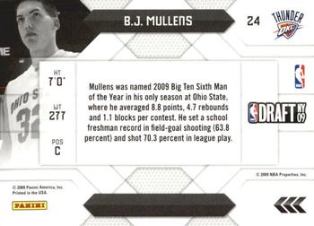 2009-10 Panini Prestige - NBA Draft Class #24 B.J. Mullens Back