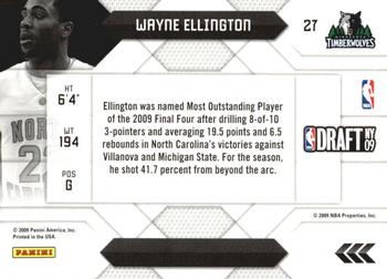 2009-10 Panini Prestige - NBA Draft Class #27 Wayne Ellington Back