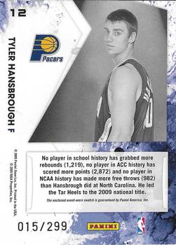 2009-10 Panini Rookies & Stars - Freshman Orientation Materials #12 Tyler Hansbrough Back
