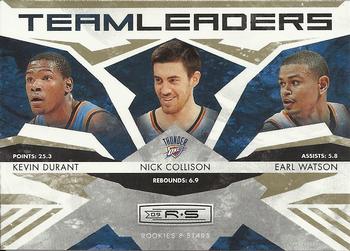 2009-10 Panini Rookies & Stars - Team Leaders Gold #21 Kevin Durant / Nick Collison / Earl Watson Front
