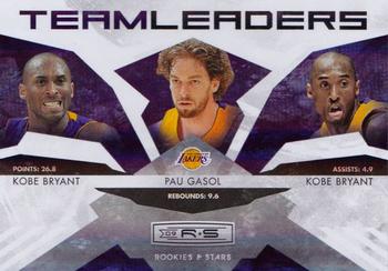 2009-10 Panini Rookies & Stars - Team Leaders Holofoil #13 Kobe Bryant / Pau Gasol / Kobe Bryant Front