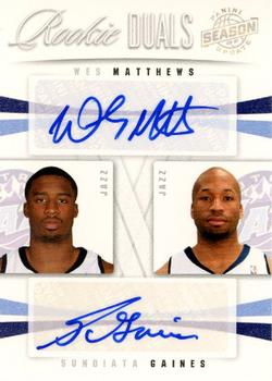 2009-10 Panini Season Update - Rookie Duals Signatures #63 Wesley Matthews / Sundiata Gaines Front