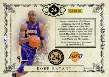 2009-10 Playoff National Treasures - Signature Patches NBA Team #24 Kobe Bryant Back