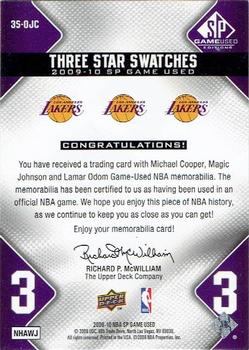 2009-10 SP Game Used - 3 Star Swatches 125 #3S-OJC Lamar Odom / Michael Cooper / Magic Johnson Back