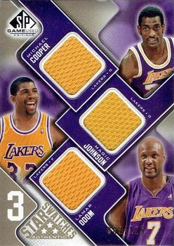 2009-10 SP Game Used - 3 Star Swatches 125 #3S-OJC Lamar Odom / Michael Cooper / Magic Johnson Front