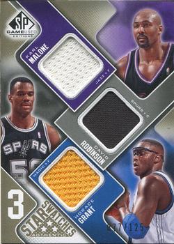 2009-10 SP Game Used - 3 Star Swatches 125 #3S-PMG David Robinson / Horace Grant / Karl Malone Front