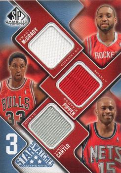 2009-10 SP Game Used - 3 Star Swatches 50 #3S-CMP Vince Carter / Tracy McGrady / Scottie Pippen Front