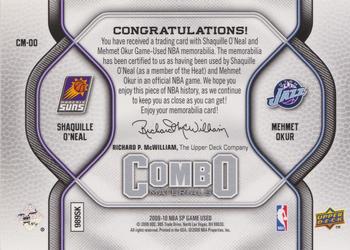2009-10 SP Game Used - Combo Materials #CM-OO Mehmet Okur / Shaquille O'Neal Back