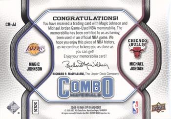 2009-10 SP Game Used - Combo Materials 50 #CM-JJ Magic Johnson / Michael Jordan Back