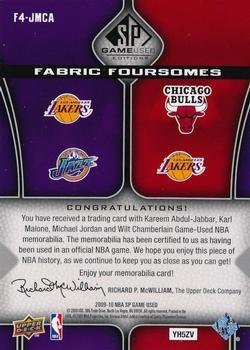 2009-10 SP Game Used - Fabric Foursome #F4-JMCA Michael Jordan  / Karl Malone / Wilt Chamberlain / Kareem Abdul-Jabbar Back