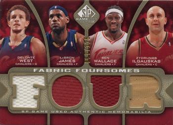 2009-10 SP Game Used - Fabric Foursome 125 #F4-IWJW Zydrunas Ilgauskas / Delonte West / LeBron James / Ben Wallace Front