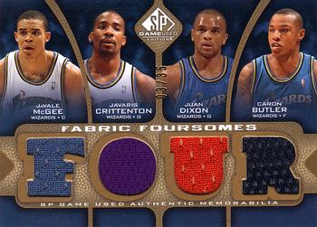 2009-10 SP Game Used - Fabric Foursome 35 #F4-DBCM Juan Dixon / Caron Butler / Javaris Crittenton / Javale McGee Front
