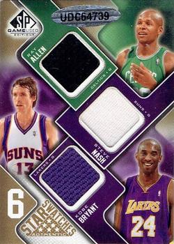 2009-10 SP Game Used - Six Star Swatches 65 #NNO Magic Johnson / Chris Paul / Allen Iverson / Ray Allen / Steve Nash / Kobe Bryant Back