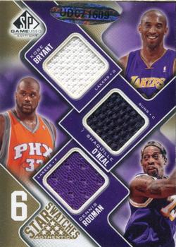 2009-10 SP Game Used - Six Star Swatches 65 #NNO Vlade Divac / Karl Malone / Horace Grant / Kobe Bryant / Shaquille O'Neal / Dennis Rodman Back