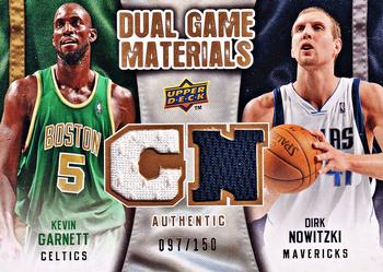 2009-10 Upper Deck - Dual Game Materials Gold #DG-GN Kevin Garnett / Dirk Nowitzki Front