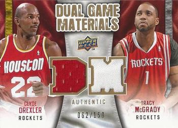 2009-10 Upper Deck - Dual Game Materials Gold #DG-MD Tracy McGrady / Clyde Drexler Front