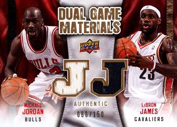 2009-10 Upper Deck - Dual Game Materials Gold #DG-ML Michael Jordan / LeBron James Front