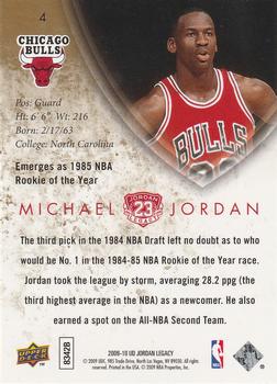 2009-10 Upper Deck Michael Jordan Legacy Collection #4 Michael Jordan Back