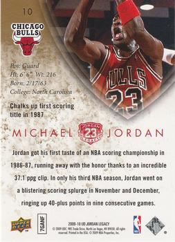 2009-10 Upper Deck Michael Jordan Legacy Collection #10 Michael Jordan Back