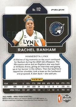 2022 Panini Prizm WNBA - Ruby Wave #112 Rachel Banham Back