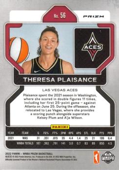 2022 Panini Prizm WNBA - Silver #56 Theresa Plaisance Back