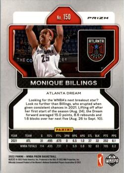 2022 Panini Prizm WNBA - Silver #150 Monique Billings Back