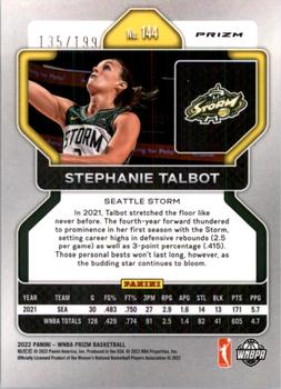 2022 Panini Prizm WNBA - Red #144 Stephanie Talbot Back