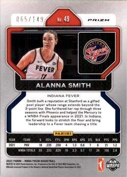 2022 Panini Prizm WNBA - Blue #49 Alanna Smith Back