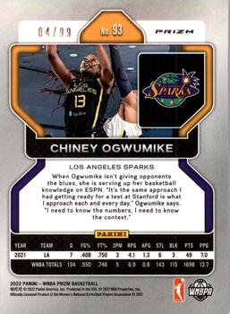 2022 Panini Prizm WNBA - Purple #93 Chiney Ogwumike Back