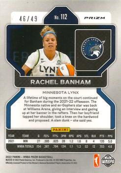 2022 Panini Prizm WNBA - Orange #112 Rachel Banham Back
