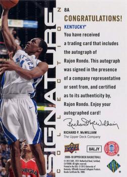 2009-10 Upper Deck - Signature Collection #8A Rajon Rondo Back