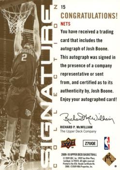 2009-10 Upper Deck - Signature Collection #15 Josh Boone Back