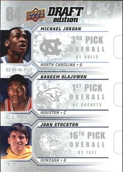 2009-10 Upper Deck Draft Edition - Draft Class #D-84 Hakeem Olajuwon / John Stockton / Michael Jordan Front