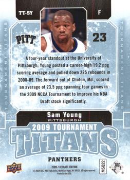 2009-10 Upper Deck Draft Edition - Tournament Titans Blue #TT-SY Sam Young Back
