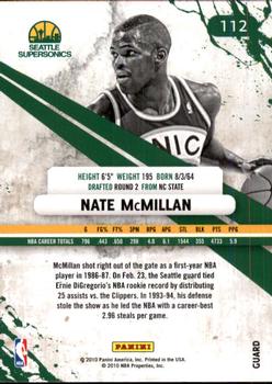 2010-11 Panini Rookies & Stars Longevity #112 Nate McMillan  Back