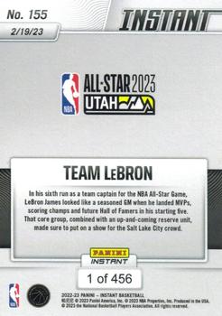 2022-23 Panini Instant NBA #155 Team LeBron Back