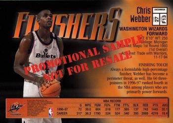 1997-98 Finest - Promotional Samples #27 Chris Webber Back