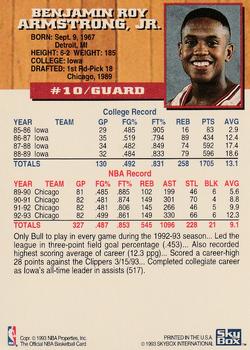 1993-94 Hoops Colonial Bakery/Iron Kids Bread Chicago Bulls #NNO B.J. Armstrong Back