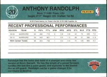 2010-11 Donruss #20 Anthony Randolph  Back