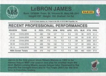 2010-11 Donruss #165 LeBron James  Back