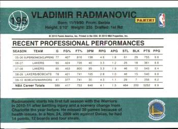 2010-11 Donruss #195 Vladimir Radmanovic  Back
