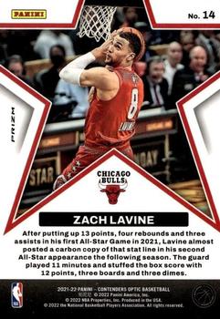 2021-22 Panini Contenders Optic - All Star Aspirations Red Cracked Ice #14 Zach LaVine Back