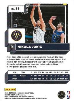 2022-23 Donruss #89 Nikola Jokic Back