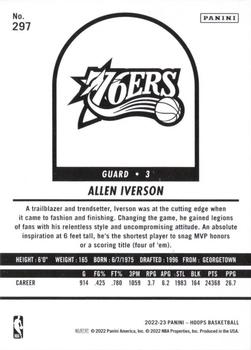 2022-23 Hoops - Blue #297 Allen Iverson Back
