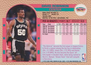 1992-93 Fleer NBA Giant Stars Golden Magazine Perforated #NNO David Robinson Back