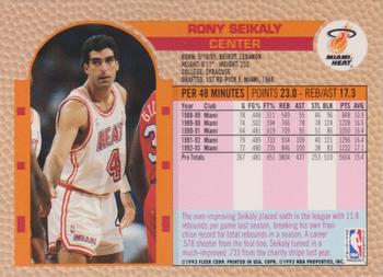 1992-93 Fleer NBA Giant Stars Golden Magazine Perforated #NNO Rony Seikaly Back