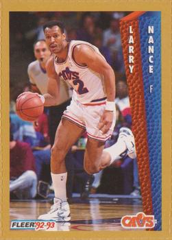 1992-93 Fleer NBA Giant Stars Golden Magazine Perforated #NNO Larry Nance Front
