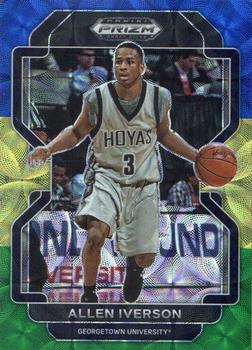 2022 Panini Prizm Draft Picks - Choice Blue Yellow and Green #1 Allen Iverson Front