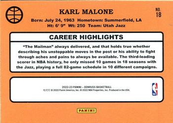 2022-23 Donruss - Retro Series Diamond #18 Karl Malone Back