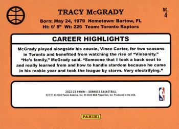 2022-23 Donruss - Retro Series Purple Press Proof #4 Tracy McGrady Back